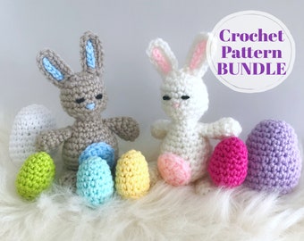 2 PDF Easter Bunny Amigurumi and Crochet Egg Pattern Bundle. 2x Easter Crochet Patterns Bundle; Easter Eggs, Easter Bunny - Digital Download