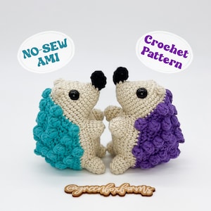 PDF No-Sew Hedgehog Crochet Pattern, Hedgehog Amigurumi Pattern, Easy Stuffed Animal Crochet Pattern, Woodland Plush Digital Download ONLY