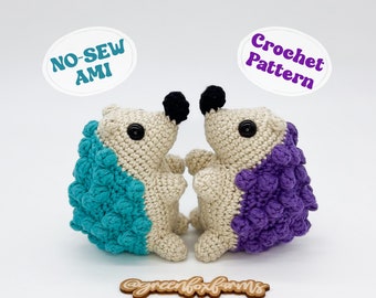 PDF No-Sew Hedgehog Crochet Pattern, Hedgehog Amigurumi Pattern, Easy Stuffed Animal Crochet Pattern, Woodland Plush Digital Download ONLY