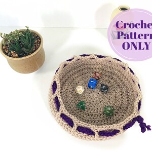 Crochet Dice Bag Pattern, D&D Dice Bag and Rolling Tray with 2 Sizes, RPG Dice Bag of Holding Pattern Digital Download ONLY image 5