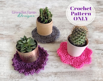 Drink Coasters Crochet Patterns, Housewarming gift, Mug Rug Pattern, Crochet Home Decor Digital Download ONLY