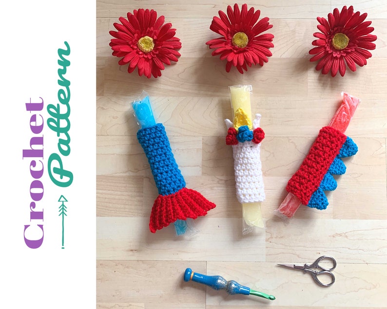 Crochet Popsicle Holder Pattern Fun Crochet Ice Pop Covers Etsy