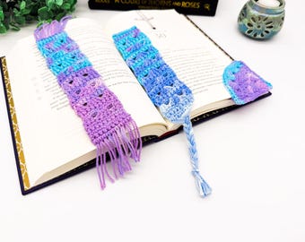 Bookmark Crochet Pattern: Sweet Stripes 2-in-1 Corner Page Saver and Fringe Book Marker PDF (Digital Download)