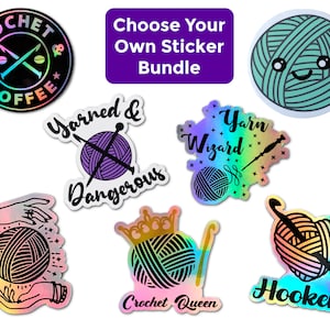 PERSONALIZED Yarn Sticker Bundle for Yarn Lover Gift & Crochet or Knitter Gifts. Choose your own decal set Bild 1