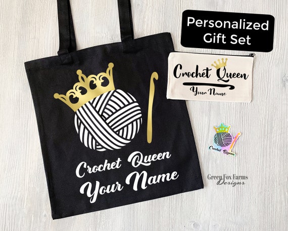 Personalized crochet bag sale