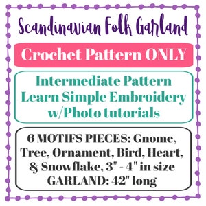 Christmas Garland Crochet Pattern, 6 Nordic Motifs to Crochet as ...