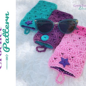 Sunglasses Case Crochet Patterns, Soft Glasses Holder, Sweet Stripes Eyeglasses Pouch Pattern Crochet, Digital Download Only