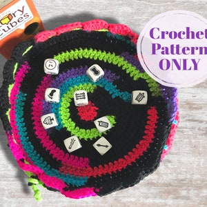 Crochet Dice Bag Pattern, D&D Dice Bag and Rolling Tray with 2 Sizes, RPG Dice Bag of Holding Pattern Digital Download ONLY image 10