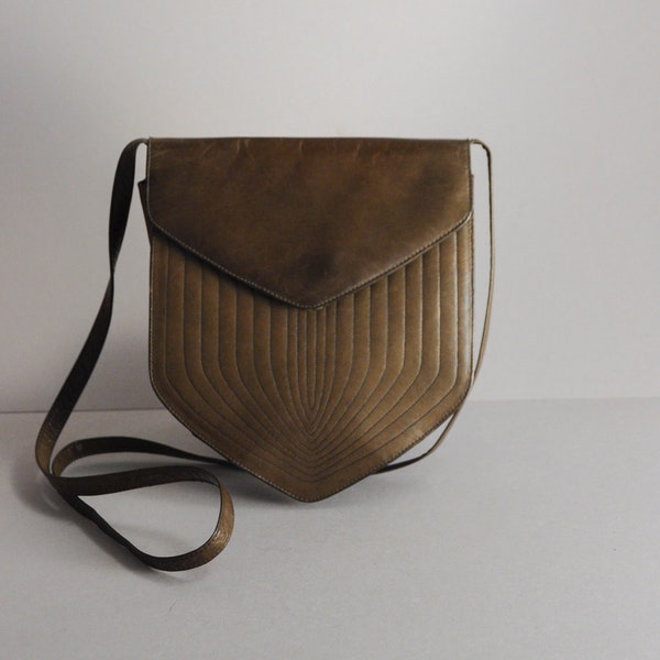 Vintage Charles Jourdan quilted leather accordion handbag 80 s'