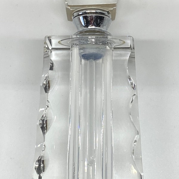 Vintage Oleg Cassini tall faceted crystal perfume bottle