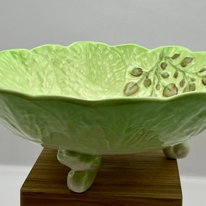 Vintage Crown Devon Hand Painted Footed Watercress Salad Dish circa 1940