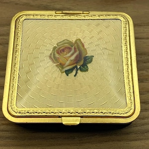 Vintage Columbia Creations puder/rouge kompakt väska med spegel från 1940-talet