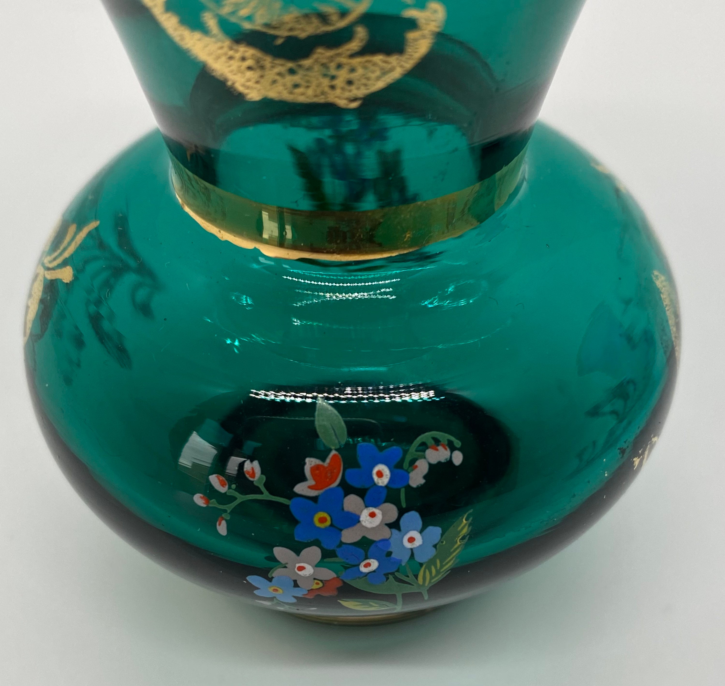 Pair of vintage glass vases vintage Italian blue and Etsy