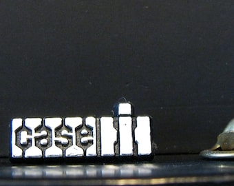 Vintage Case IH Trademark Logo Shirt Jacket Hat Lapel Pin Silver & Black International Harvester CIH Farm tractor equipment machinery