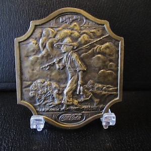The Coca-Cola Company &quot;Delicious & Refreshing&quot; Trademark Logo Belt Buckle Vintage 1976 Brass Collectible Boy Fishing Pole Dog  COKE Pop Soda