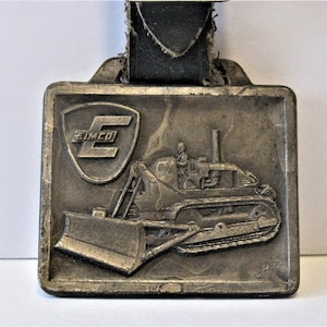 EIMCO 103 Crawler Tractor Dozer Pocket Watch Fob Road Construction Heavy Equipment Vintage Antique