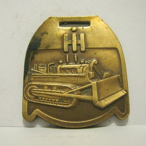 IH International Harvester TD14 TD15 TD24 TD25 Crawler Tractor Dozer Bulldozer Brass Pocket Watch Fob Construction Collectible