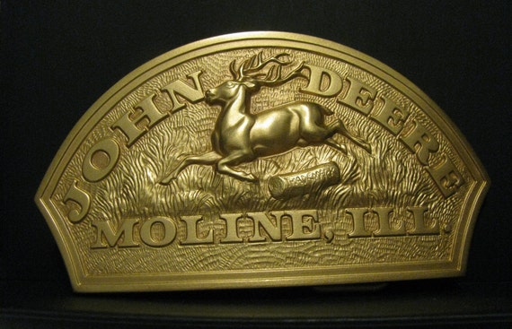 1986 John Deere Gold Plated 1956 Leaping Deer Trademark Belt Buckle #/6000 