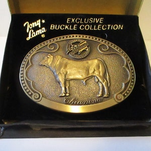 Tony Lama CHIANINA Bull Cow Sire Solid Brass Belt Buckle Cattle Breed Series FIRST Edition The Carcus Breed