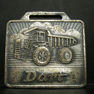 DART Dump Truck Metal Pocket Watch Fob Advertising Promo Off-Highway Mining Quarry Heavy Equipment Construction kw silver