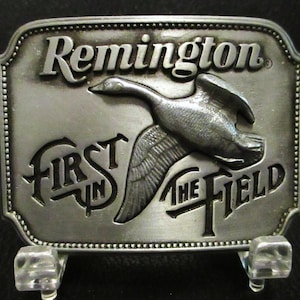 Remington Arms Company First In Field Canada Goose Pewter Belt Buckle 1980 Bell Hunting Made in USA