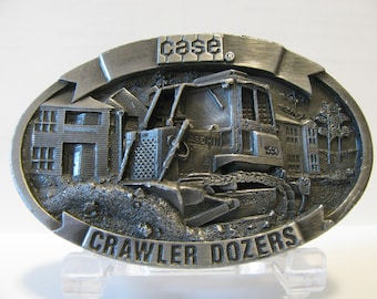 J I Case Construction 1550 450C 1150E 1450B Spycharka gąsienicowa Buldożer 1988 Klamra do paska z cyny Górnictwo Kamieniołom Droga Ciężki sprzęt Przenoszenie ziemi