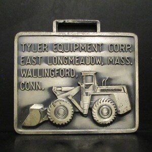 Michigan Tractor Shovel Wheel Loader Metal Pocket Watch Fob Tyler Equipment Corp MA & CT Leavens Mfg Mining Road Construction Collectible