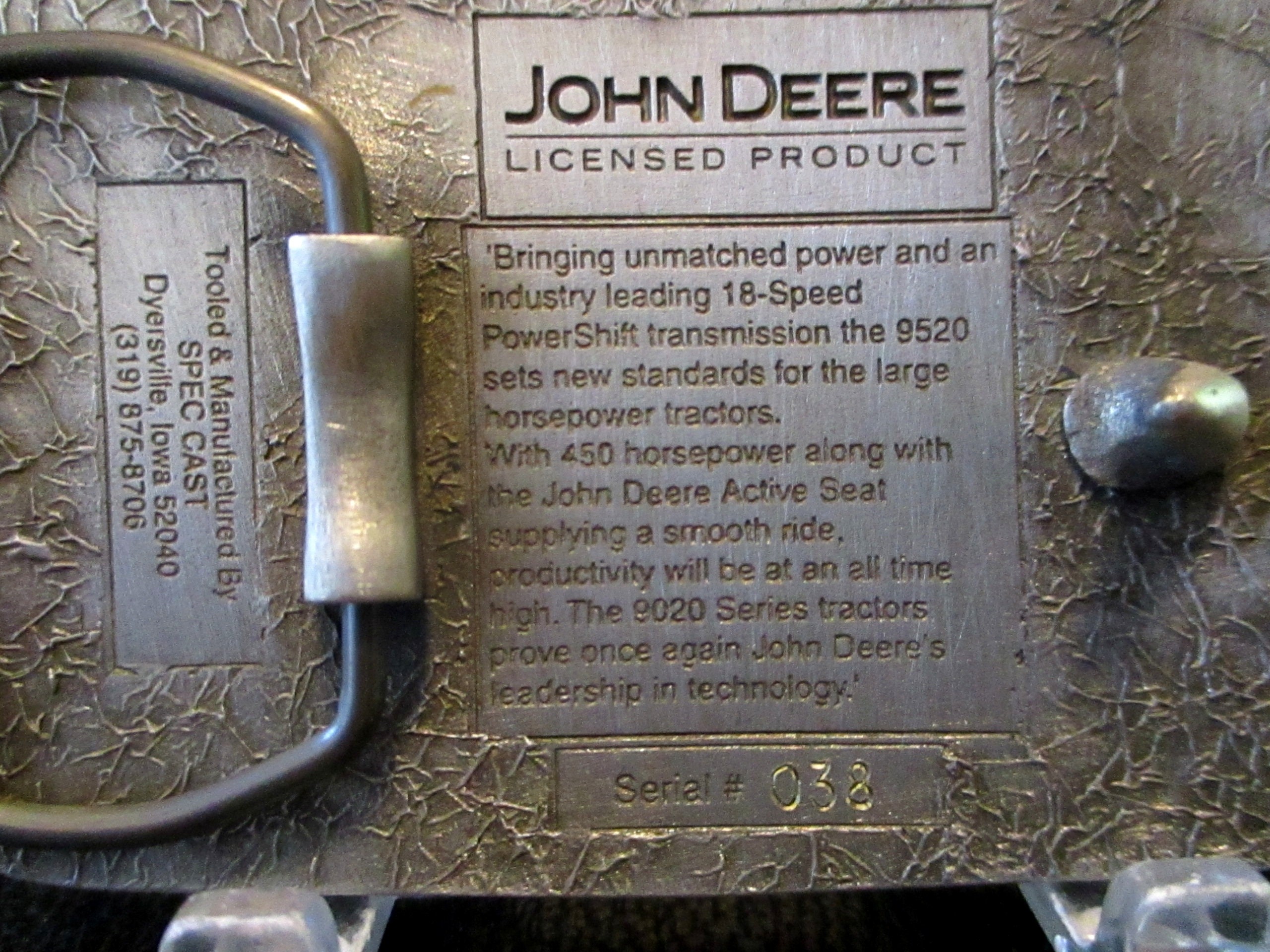 John Deere 9020 Tractor Die Cast Key Chain New Sealed