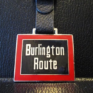 Relógio de bolso com logotipo da marca registrada da rota Burlington da ferrovia Chicago Burlington & Quincy, chaveiro, promoção de publicidade de trem ferroviário RR, colecionável