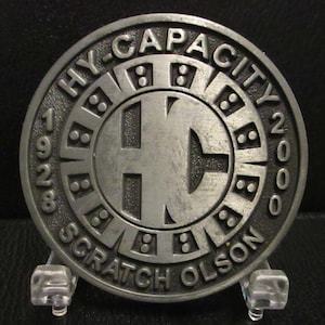 Hy-Kapazität HK Humbolt Iowa 2000 Zinn Gürtelschnalle Limited Edition 72 Jahre Kratzer Olson