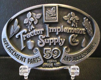 Tractor Implement Supply Company TISCO 59 Year Anniversary Series VII 1937-1996 Limited Edition Belt Buckle Mfg Spec Cast Parts Accessories