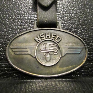 NHSEO Logo Crawler Tractor Dozer Tracks Vintage Pocket Watch Fob Construction Advertising Metal Arts Company