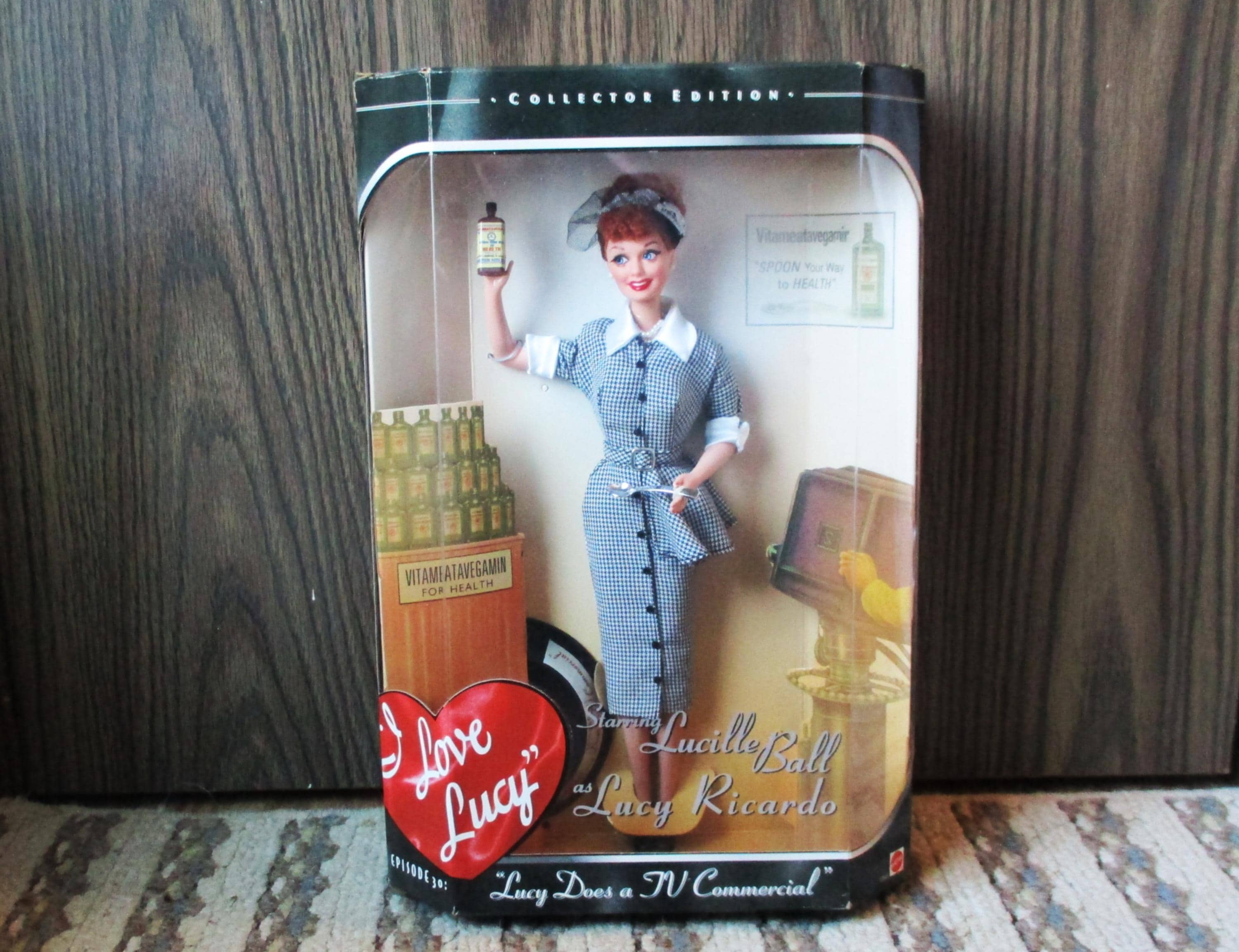 1997 Mattel Barbie Size 12 Classic Collectible Doll I Love Lucy new w/stand in original box main image 0