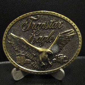 IH International Harvester Company Transtar Eagle Heavy Duty Trucks Brass Belt Buckle Semi & Dump Semitractor Cab Chicago