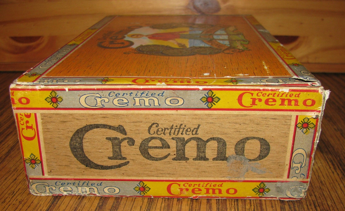 Vintage Antique CREMO Wooden CIGAR BOX Certified For Your Etsy
