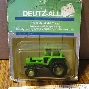 Deutz-Allis 6275 Utility Tractor 1/64 Scale Models Toy  Gray Rims Die Cast Metal  Lime Green & Black  farm ag agriculture