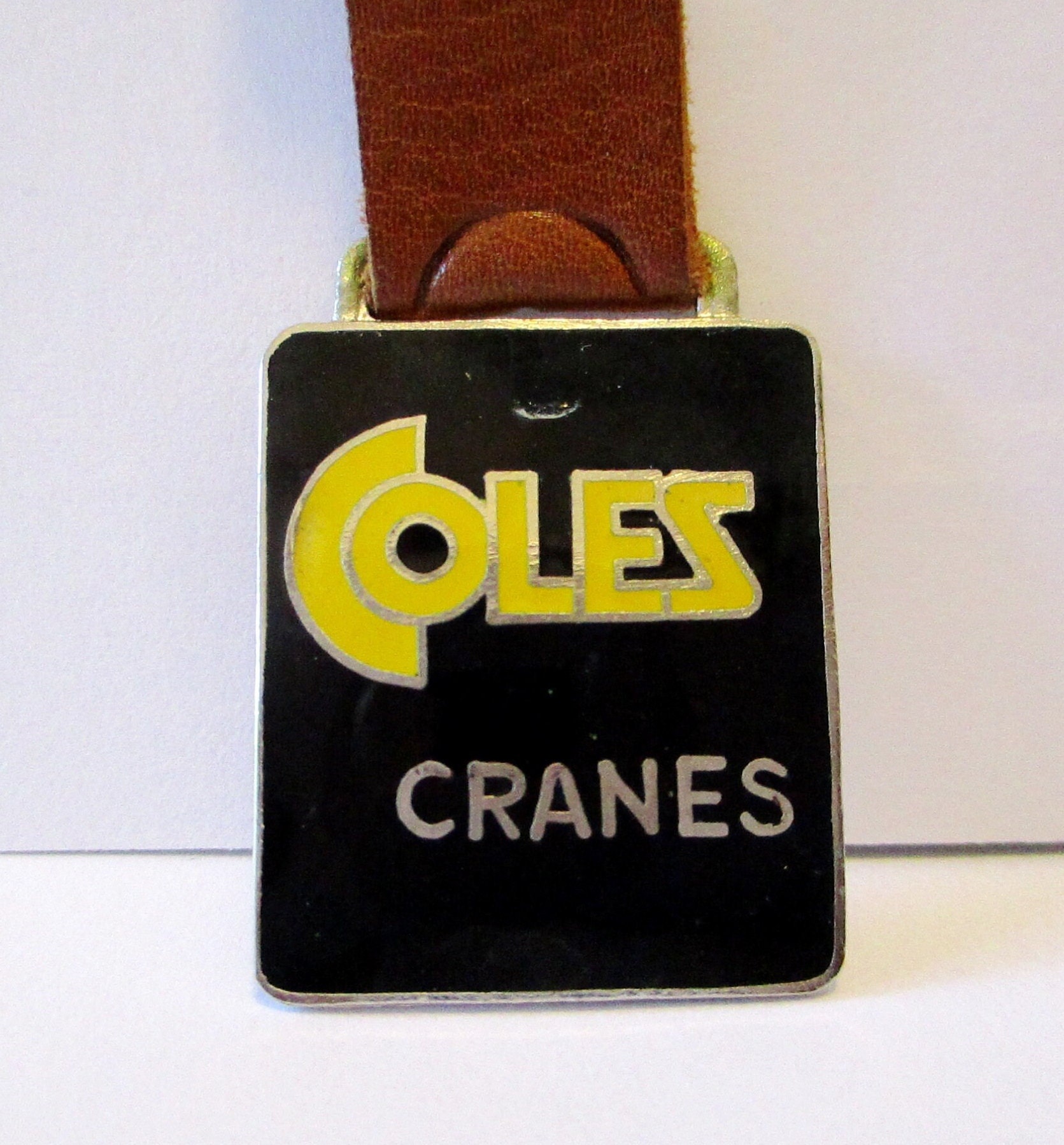 COLES Cranes 1879 1998 Metal Enamel Pocket Watch Fob With