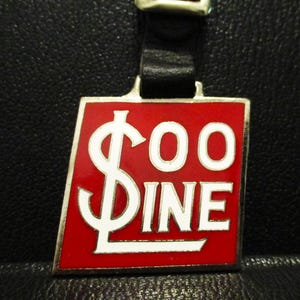 SOO LINE RR Railroad Railway Train Pocket Watch Fob Collectible Metal & Enamel  A Classic Issue Advertising Promo Collectible