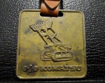 KOMATSU D65E Dozer Bulldozer Crawler Tractor Loader Brass Advertising Promo Pocket Watch Fob Construction Collectible