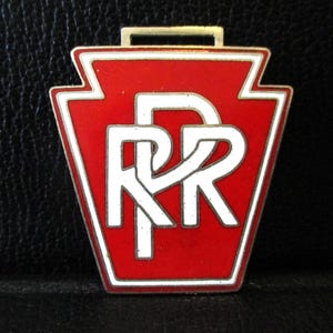 PRR Pennsylvania Railway Railroad RR-trein zakhorloge fob verzamelobject Metaal en email Een klassiek nummer reclamepromo verzamelobject