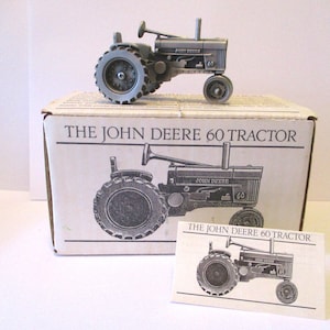 John Deere 1952-1956 Two-Cylinder Model 60 Row Crop Tractor 1/43 Spec Cast Toy JDM-003  PEWTER Historic Collection Collectible jd 1990&#39;s