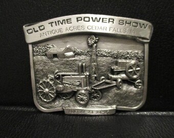 1985 John Deere A B G Tractor & Hit Miss Engine Belt Buckle Antique Acres Old Time Power and  Steam Show Cedar Falls Iowa Limited Edition jd