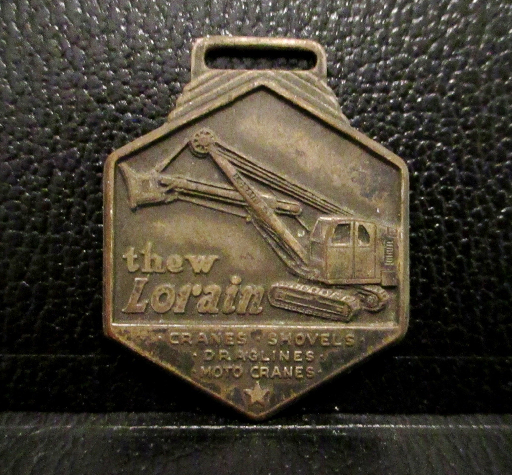 Vintage Thew Lorain Shovel Crane Watch Fob Advertising Heavy Equipment Dragline il_fullxfull.6001519111_9huw.jpg main image 2