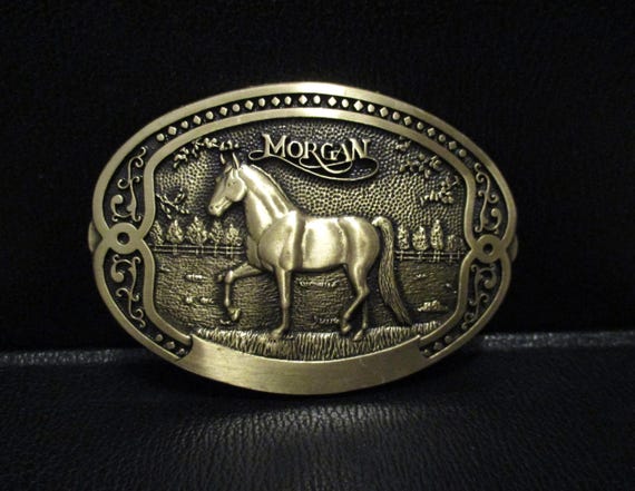 Tony Lama MORGAN HORSE Breeder Series Solid Brass Belt  display picture 1
