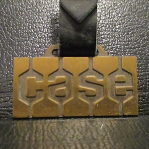 J. I. CASE Trademark Logo Brass Pocket Watch Fob Advertising Promo Giveaway Farm Collectible