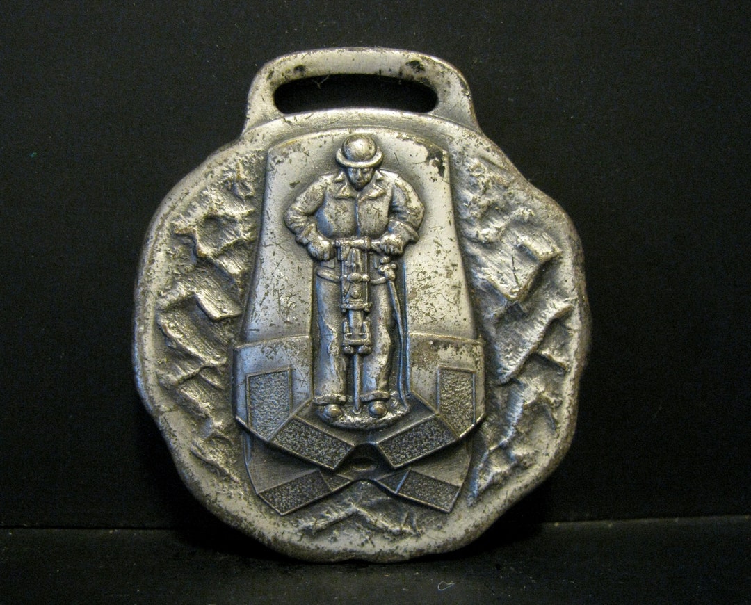 CANADIAN INGERSOLL RAND Jackhammer Jackbits Advertising Promo Pocket Watch Fob Mining Construction Manufactured by Scully of Montreal Canada Etsy Canada