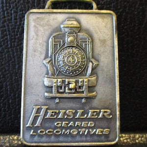 Relógio de bolso Heisler Geared Locomotives WHITE Mountain Central Railroad NH com alça para locomotiva RR Railway, promoção publicitária e colecionável