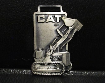 Caterpillar Cat 941 Crawler Tractor Loader Metal Pocket Watch Fob Advertising Promo Peoria Illinois Silver Colored Construction Leavens Mfg