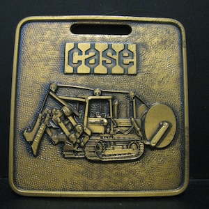 Case Construction 475 Cable Layer Crawler Tractor Trencher Digger Brass Pocket Watch Fob Vintage Industrial Equipment Collectible