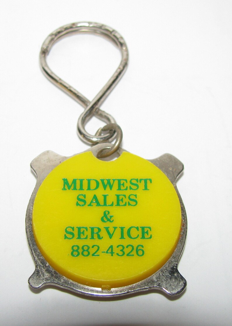 John Deere Advertising MIDWEST SALES SERVICE Imperial Nebraska Screwdriver Key Chain Combo Collectible 1968 Leaping Deer Trademark Logo